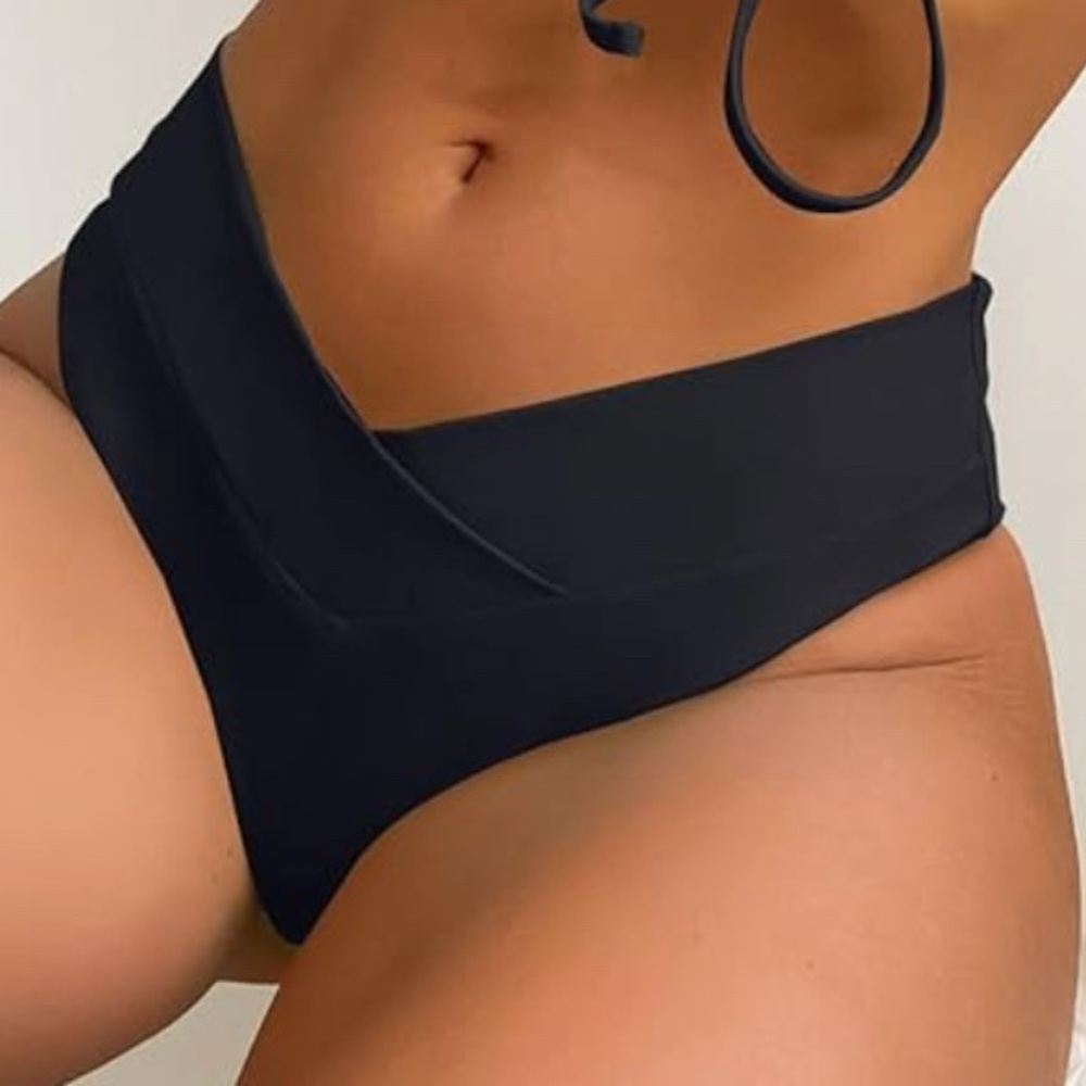 High-Waisted Crossover Bikini Bottom